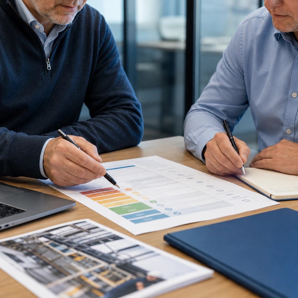 Maatregelen vastleggen in het Plan van Aanpak van de RI&E Adviseur en manager werken samen aan maatregelen en acties in het Plan van Aanpak van een RI&E.