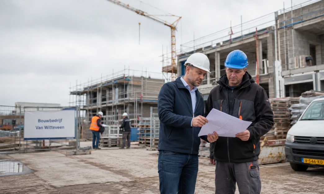 IVARBO-adviseur bespreekt de risico-inventarisatie met de uitvoerder op een Nederlandse bouwplaats.